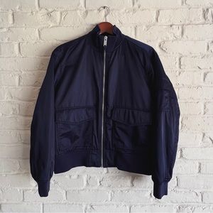 Women’s Gap Navy Blue Bomber Style Jacket - Size L